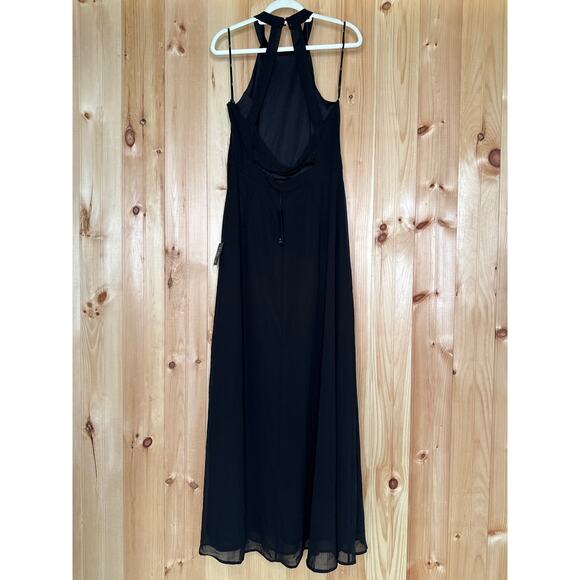 NWT Lulus Confidently Charismatic Black Backless Halter Maxi Dress Wedding Sz L - Picture 4 of 6